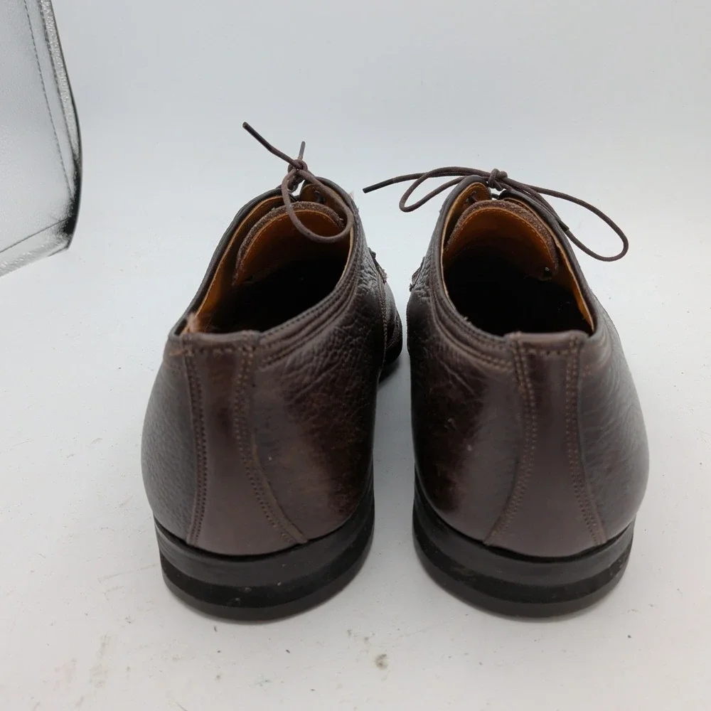Alden 916 Mens Brown Pebble Grain Leather Plain Toe Blucher Shoes 8.5 B/D USA